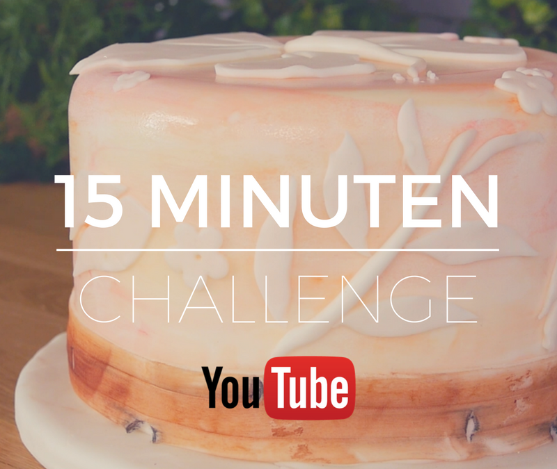 15 Minuten Challenge auf YouTube - Techniken fürs Tortendekorieren: Aquarellmalerei, stilisierte Hibiskusblüte und Bambusbordüre