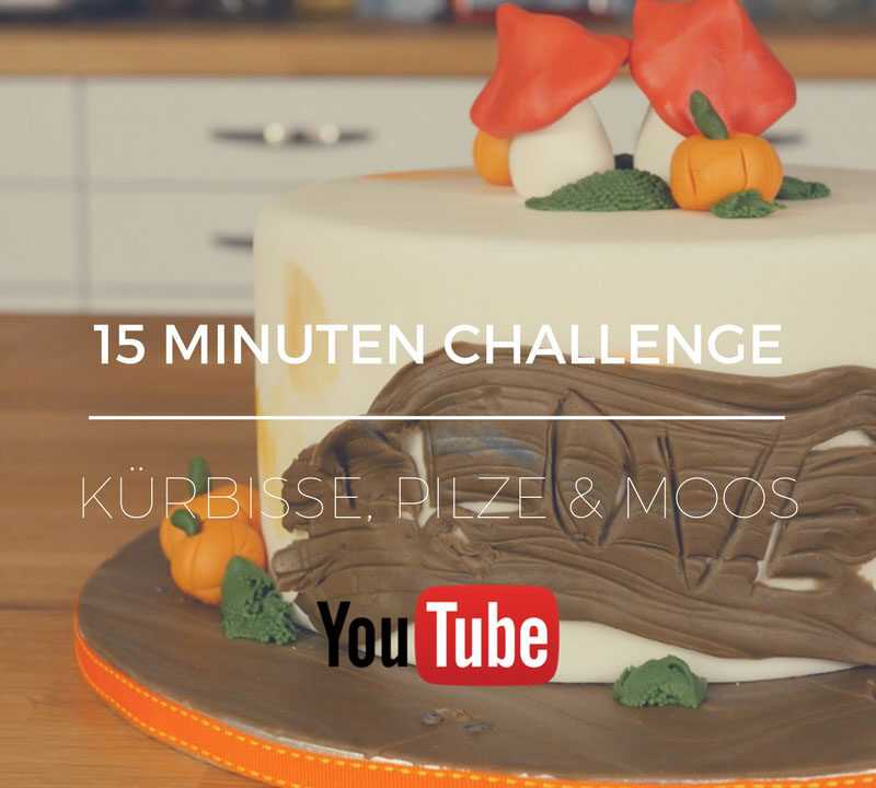 15 Minuten Challenge auf YouTube - Herbsttorte mit Kürbissen, Pilzen und Moos